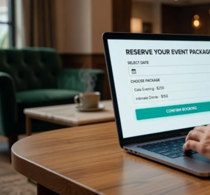 Ecran de rezervare online și planificare de eveniment pentru Carpat Quest